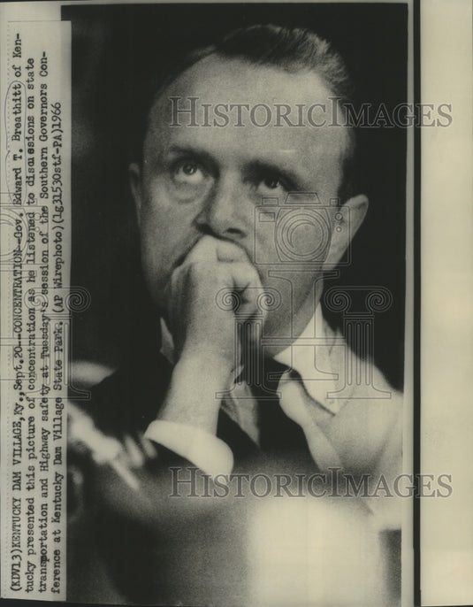 1966 Press Photo Kentucky Governor Edward T Breathitt at Southern Governors Meet - Historic Images