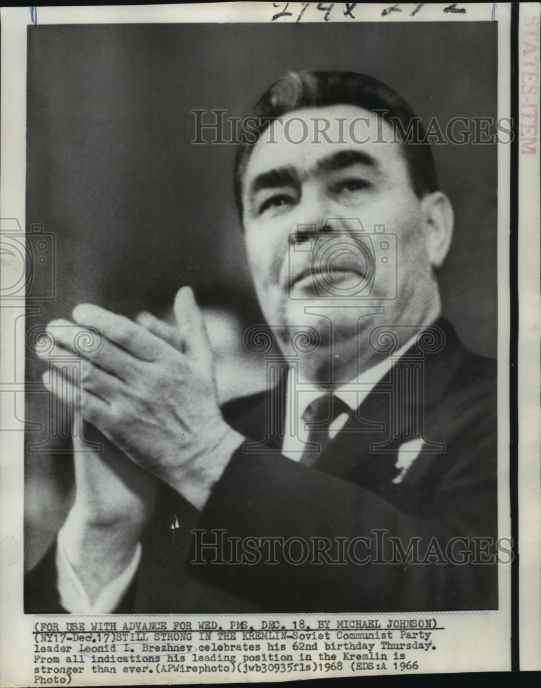 1968 Soviet Communist Party Leader Leonid I. Brezhnev at Birthday-Historic Images