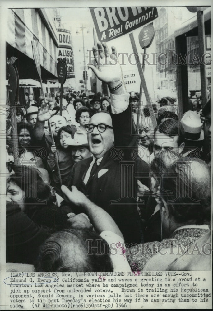 1966 California Gov. Edmund Brown campaigns in Los Angeles market - Historic Images