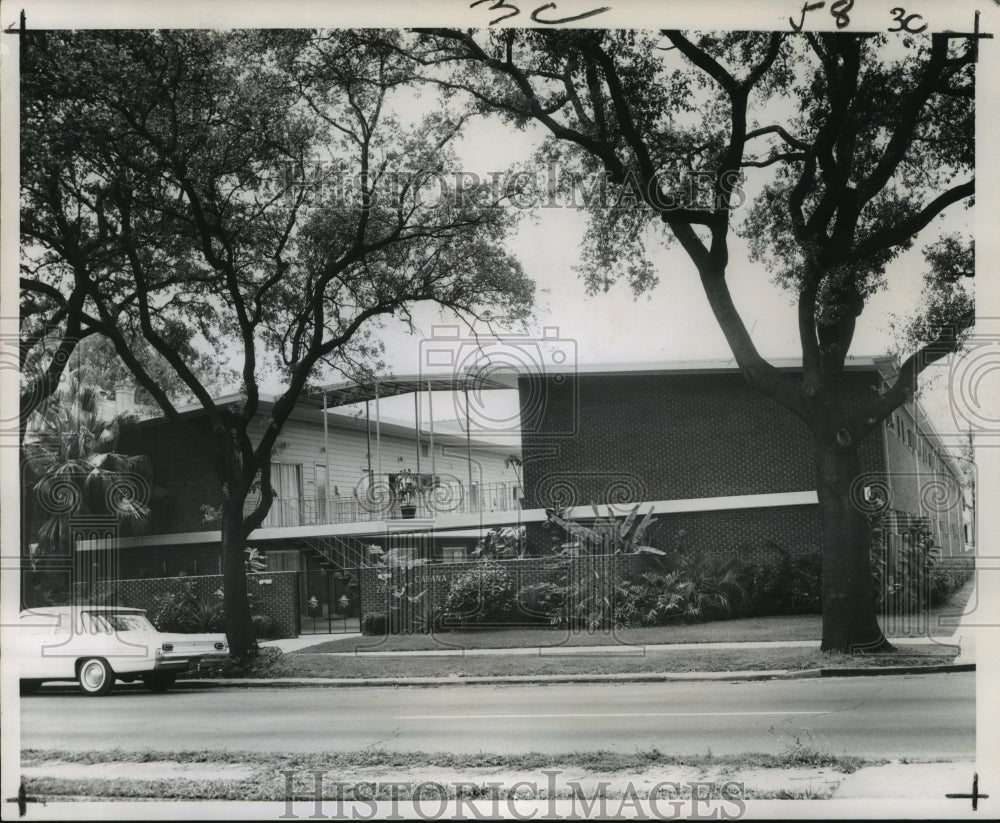 1961 Front Exterior of the Cabana Club Apartments on St. Charles - Historic Images