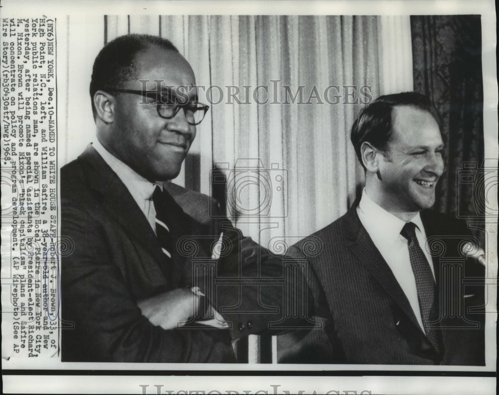 1968 Robert Brown &amp; William Safire, assistants to President Nixon - Historic Images