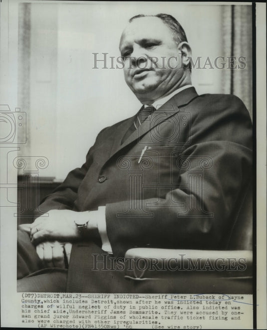 1966 Sheriff Peter Buback, Detroit, indicted willful neglect of duty-Historic Images