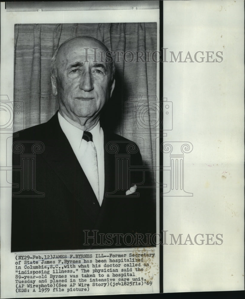 1959 Press Photo James F. Byrnes, Former Secretary of State - noa50215-Historic Images