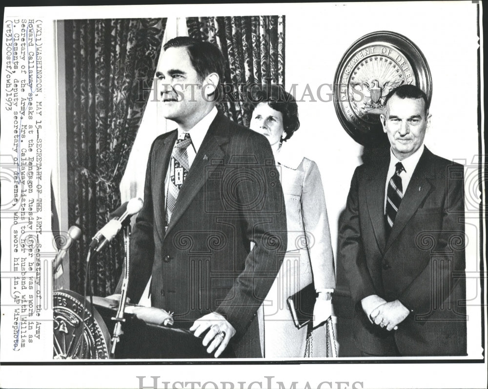 1973 Secretary of  the Army Howard Callaway Speaks after Swearing In - Historic Images