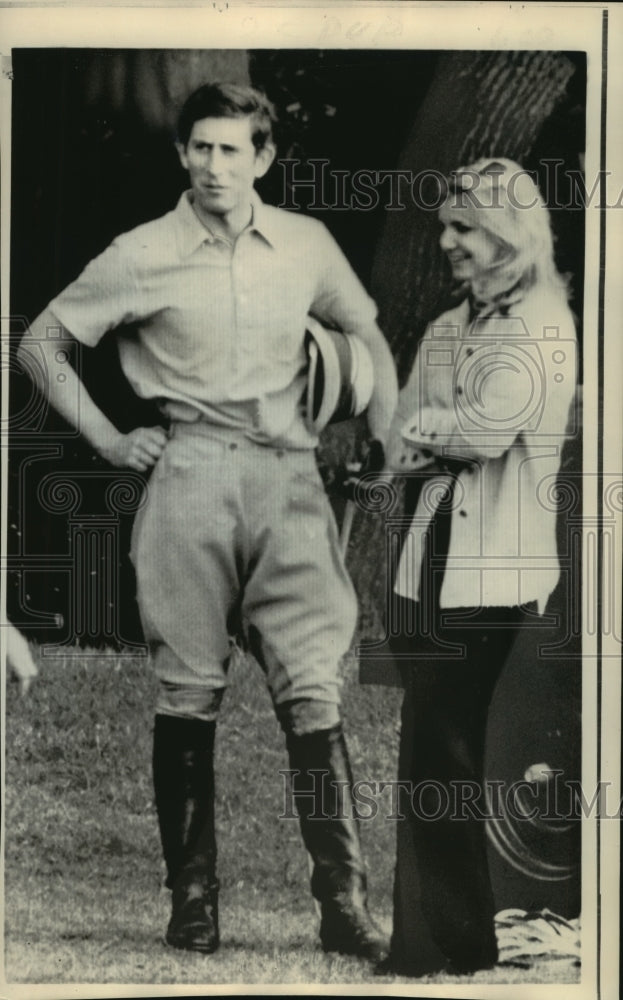 1972 Prince Charles chats with Georgina Russell at Polo Match - Historic Images