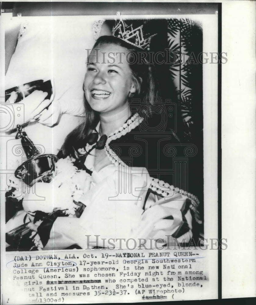 1968 Jude Ann Clayton crowned Queen of the National Peanut Festival - Historic Images