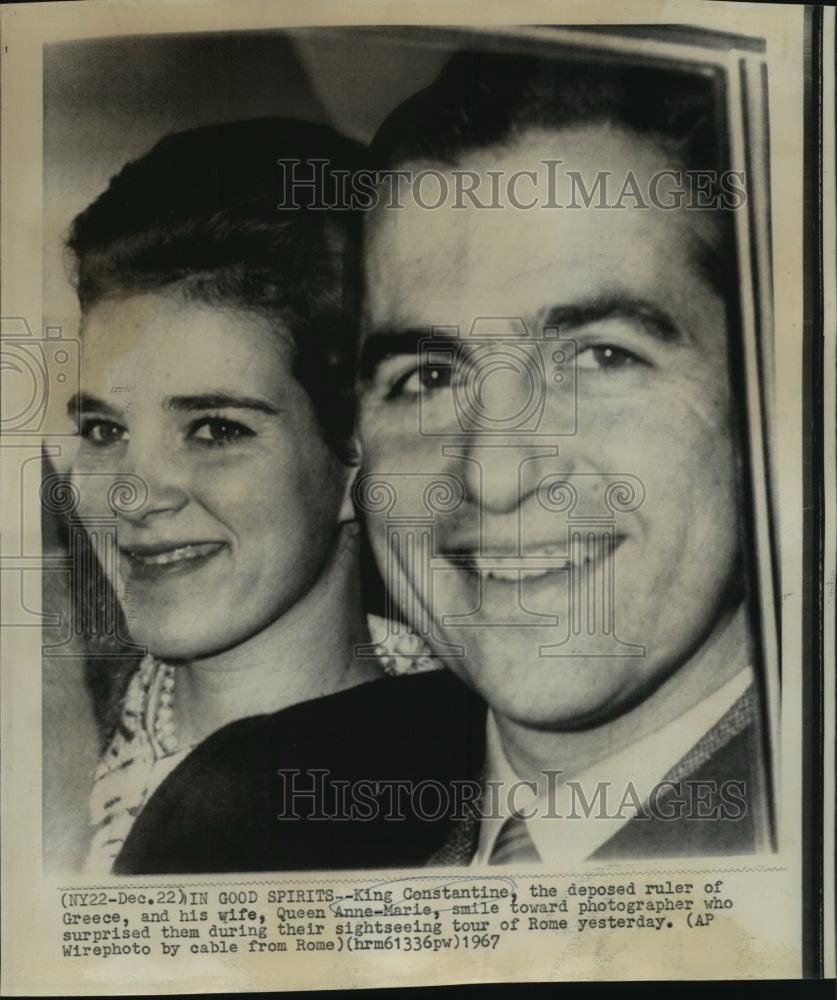 1967 King Constantine and Queen Anne-Marie while touring Rome - Historic Images