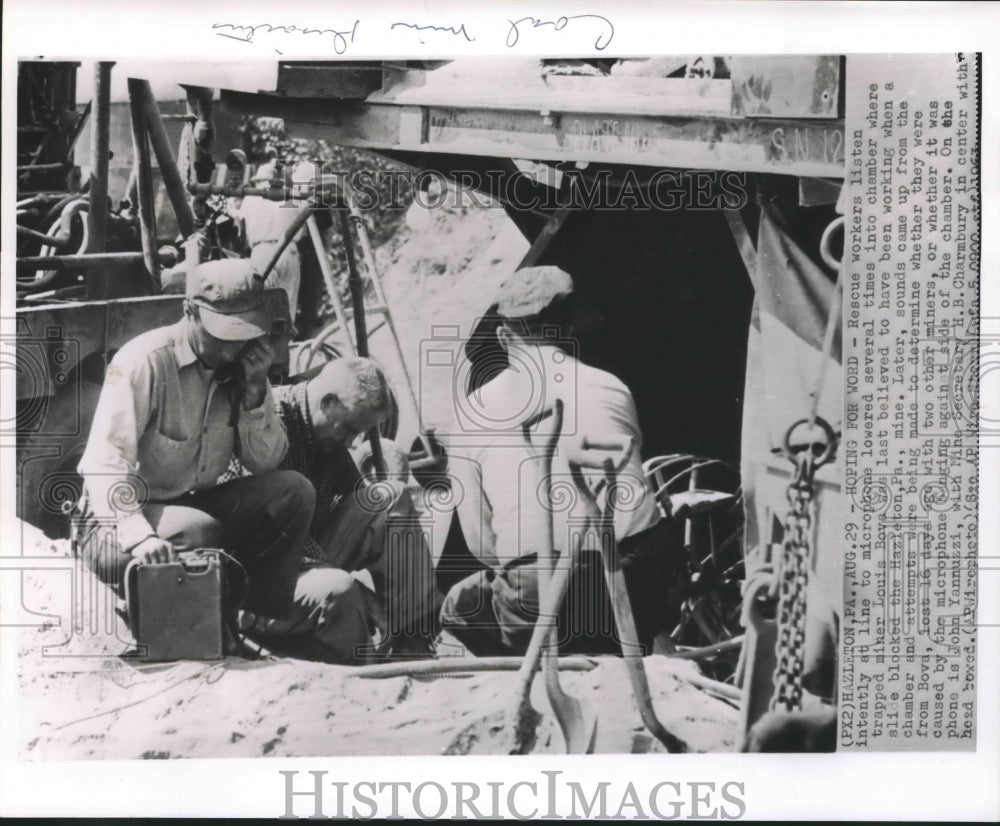 1961 Rescue Workers at Hazleton, Pennsylvania Mine after Collapse - Historic Images