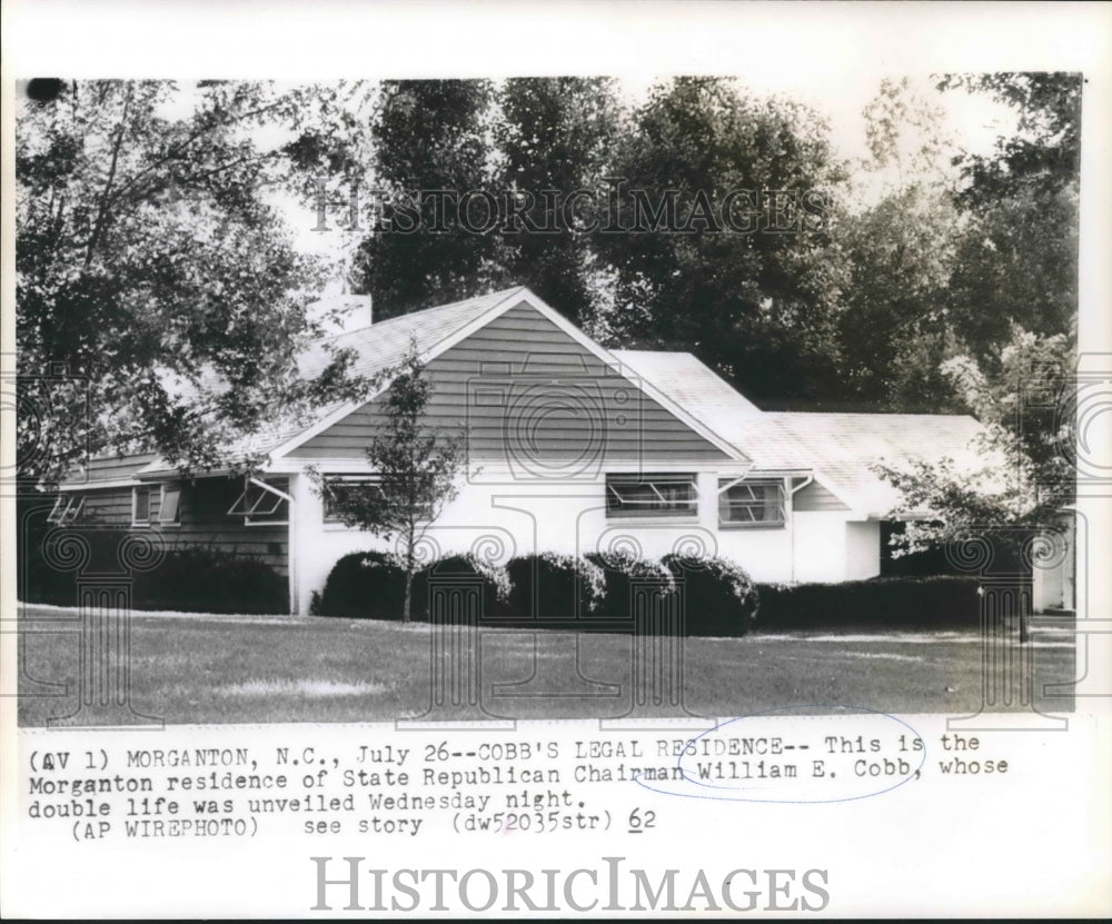 1962 Morganton residence, State Republican Chairman William E. Cobb - Historic Images