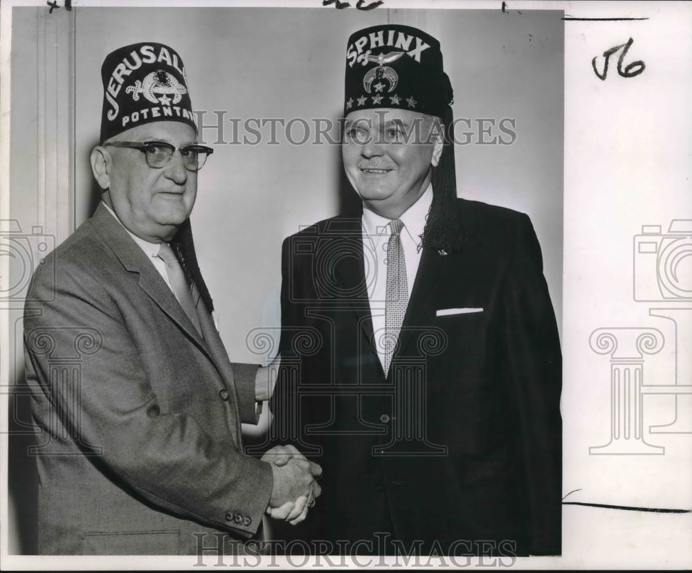 1963 Blaine Gregory welcomes Harold Close of Imperial Potentate-Historic Images