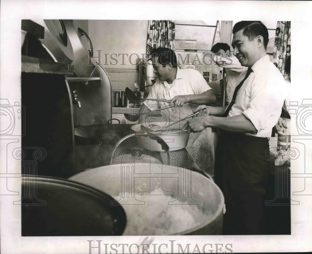 1966 Churchgoers Prepare Luncheon at Chinese Church, New Orleans - Historic Images