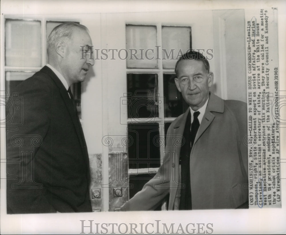 1962 Llewllyn Thompson, expert on Soviet affairs, &amp; Harlan Cleveland - Historic Images