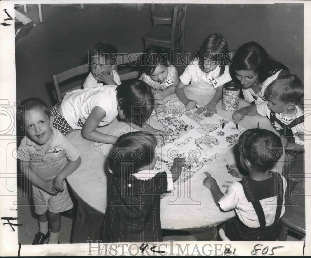 1969 Press Photo Children at the Church of the Covenant Presbyterian-Drawing - Historic Images