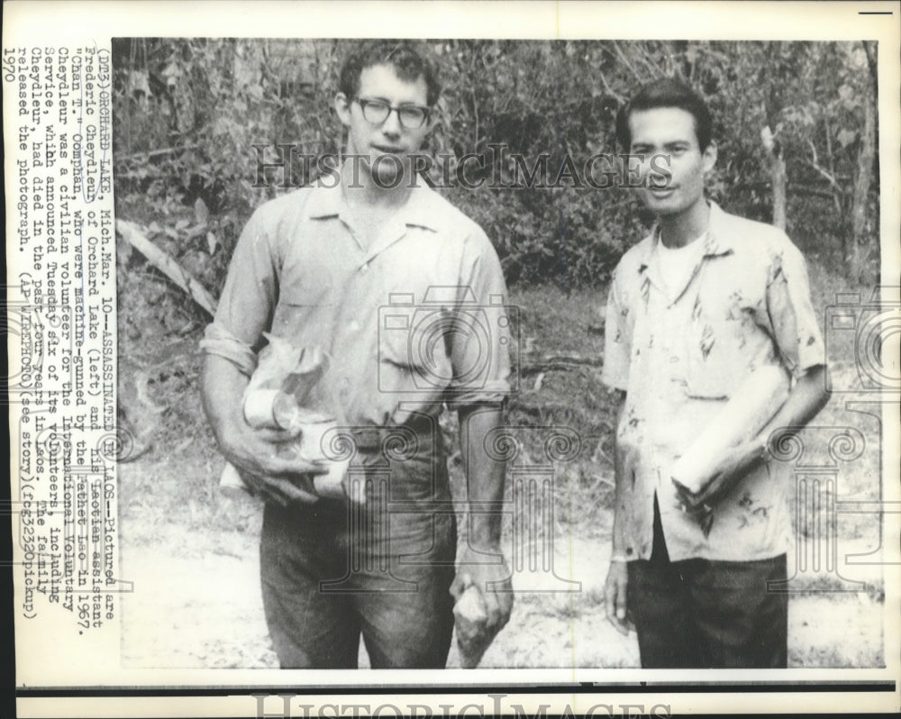 Frederic Cheydleur &amp; &quot;Chan T.&quot; killed by Pathet Lao in 1967.-Historic Images