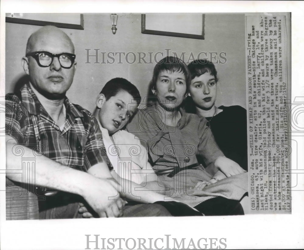 1962 Irving Chanenson, auto tire dealer, shown with his family - Historic Images