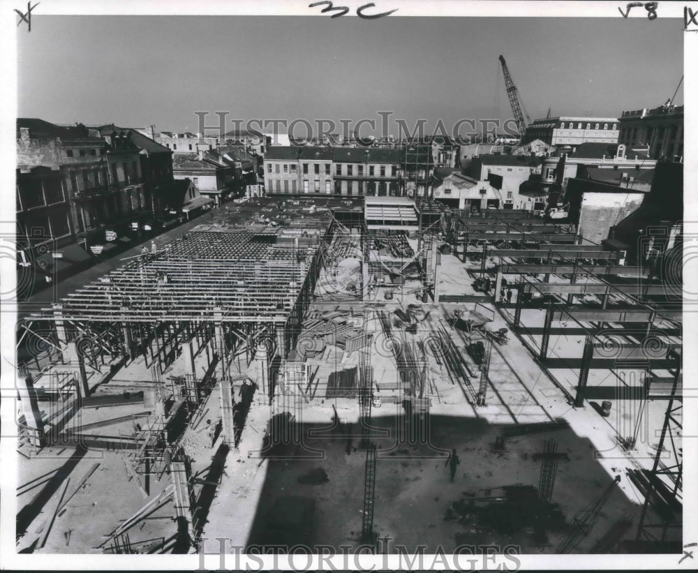 1968 Press Photo Construction of new Hotel America on Bourbon Street. - Historic Images