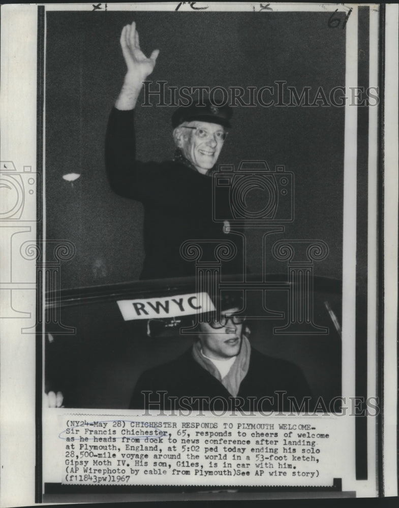 1967 Sir Francis Chichester responds to Plymouth welcome - Historic Images