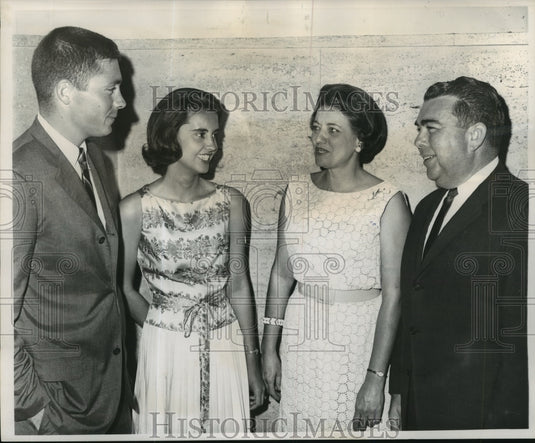 1964 Press Photo Mr. and Mrs. John D. Charbonnet, Mr., Mrs. Ed Colton II, Party - Historic Images