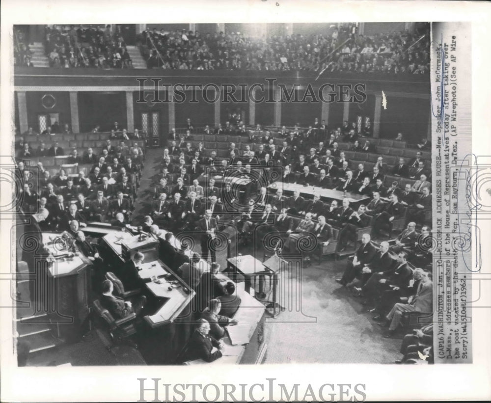 1962 Press Photo New Speaker of the House of Representatives John McCormack - Historic Images