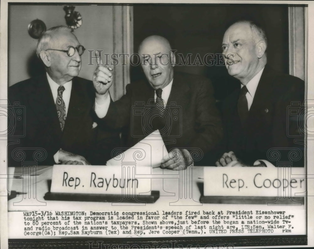 1964 Press Photo Tennessee Representative Jere Cooper and Others at Broadcast - Historic Images