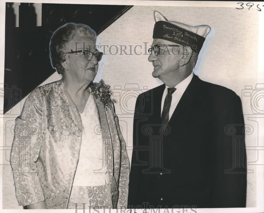 1966 Press Photo Ann Badeaux &amp; Ervin C. Cooper of the Veterans of World War I-Historic Images