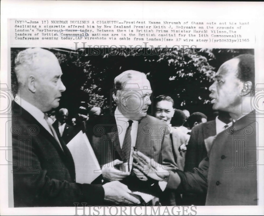 1965 President Kwame Nkrumah of Ghana declines Cigarette In London - Historic Images