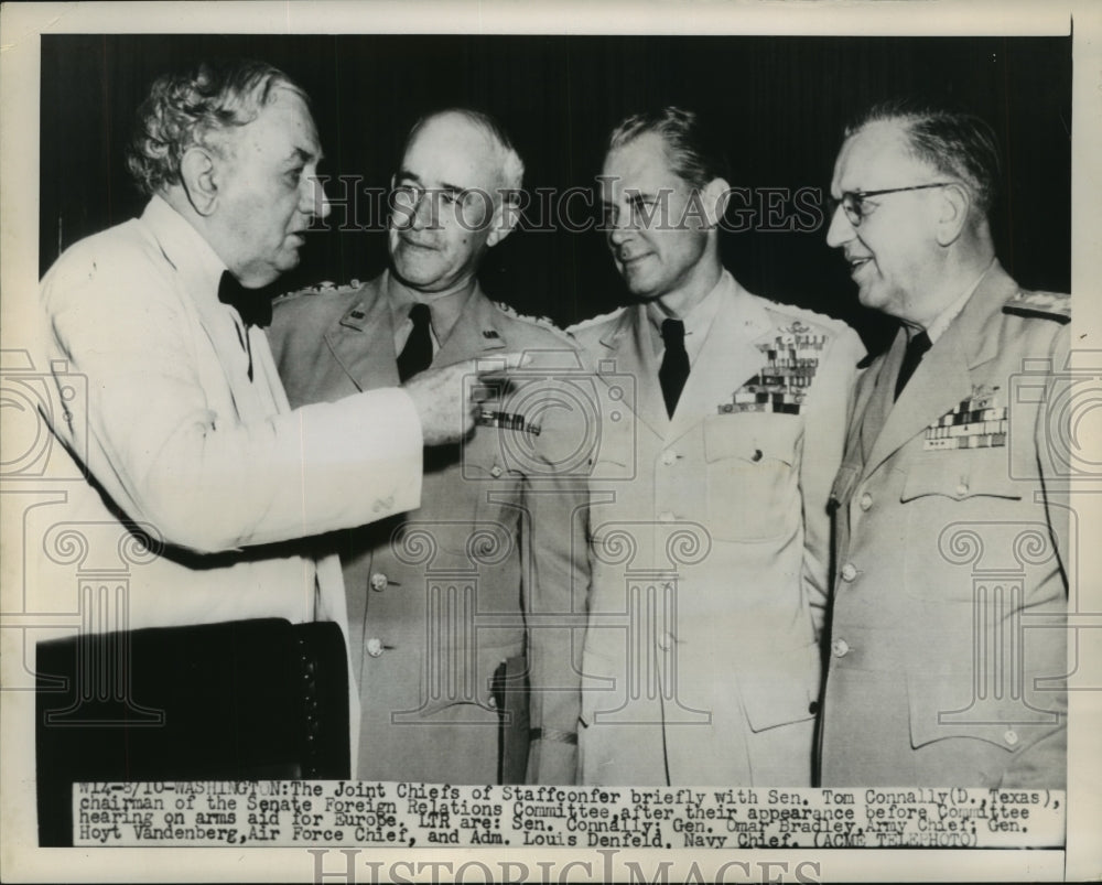 1949 Press Photo Senator Tom Connally with Military Joint Chiefs of Staff - Historic Images