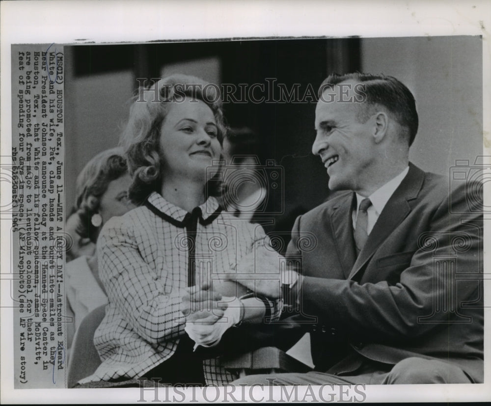 1965 Houston-Astronaut Edward White & wife Pat rejoice at promotion - Historic Images