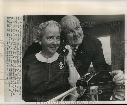 1962 Press Photo Major Lieutenant and Mrs. Edward H. White, astronaut's parents - Historic Images