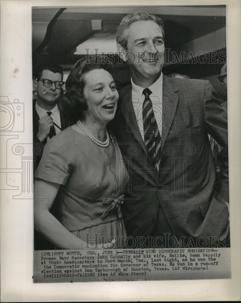 1962 Press Photo Connally wins Democratic nomination for Governor of Texas.-Historic Images