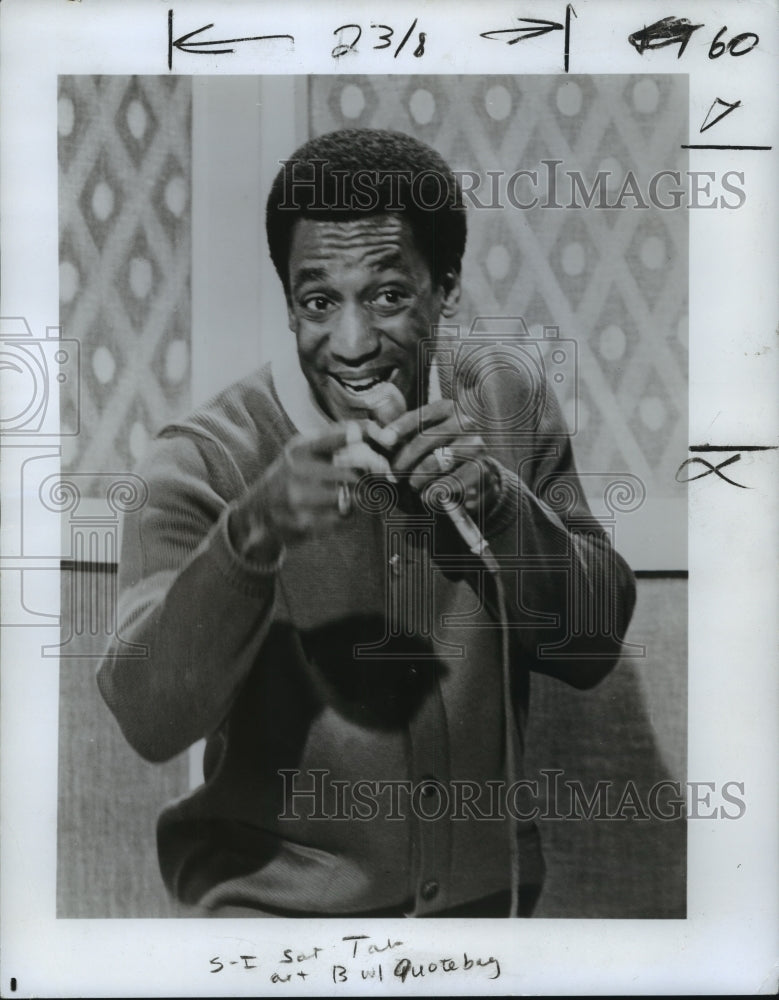 1969 Actor-Comedian Bill Cosby gestures while holding a microphone-Historic Images