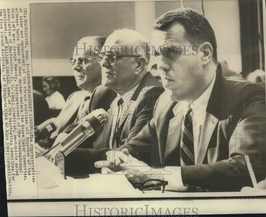 1966 Press Photo Representatives of labor and management at the witness table - Historic Images