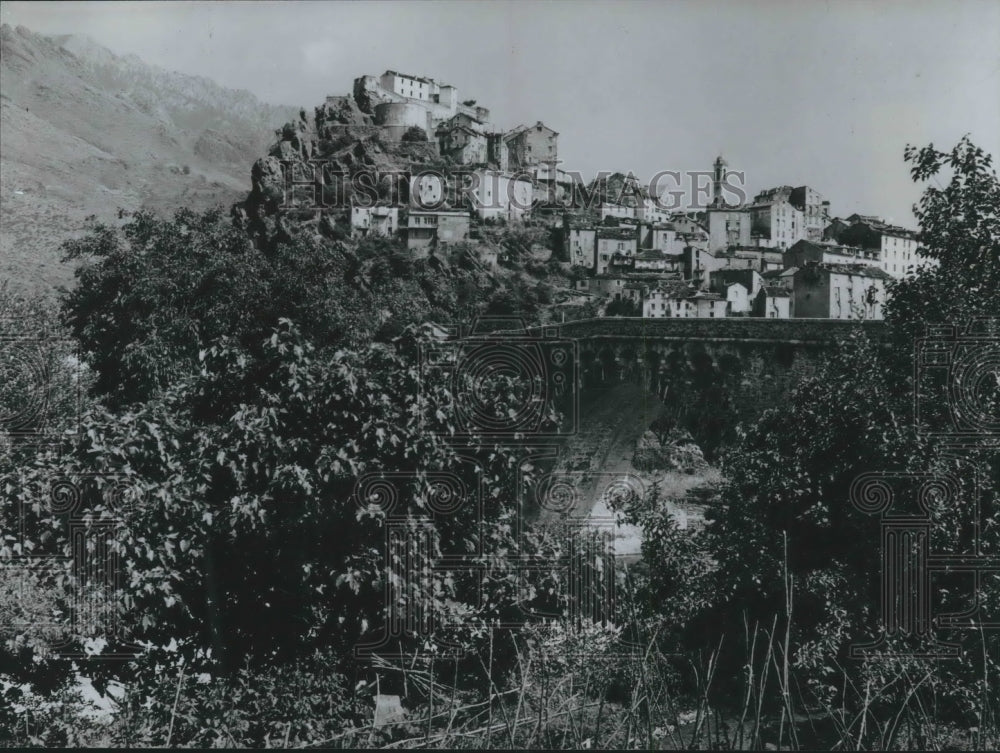 1977 Corte, Corsica, Hilltop Fortress at French Mediterranean island-Historic Images