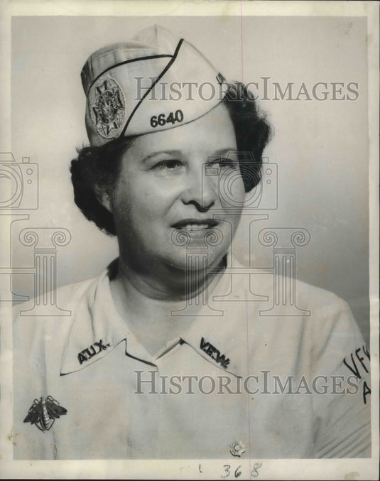 1960 Press Photo Veterans, Foreign Wars Auxiliary President Mrs. Kay Cottingham - Historic Images