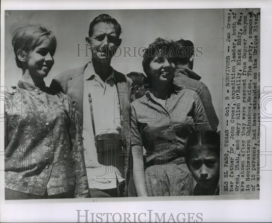 1963 Dr. John Cross & company rescued after being stranded on river-Historic Images