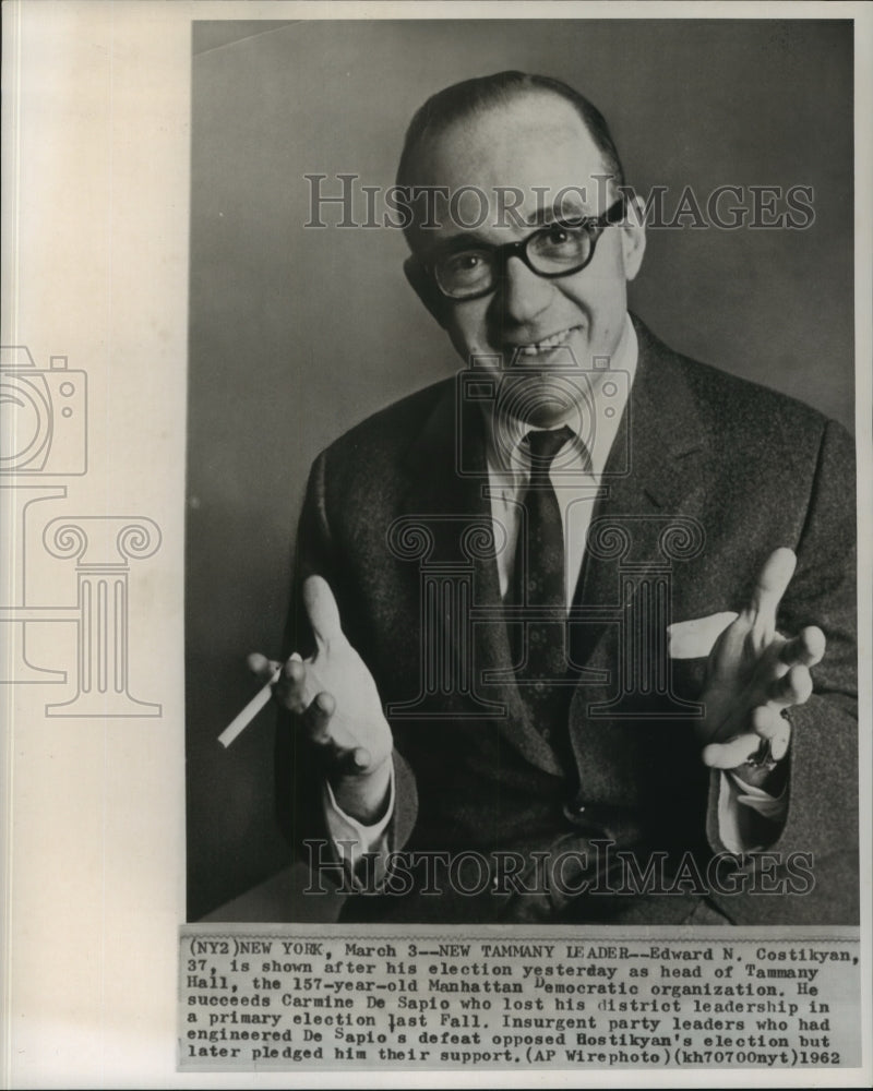 1962 Edward Costikyan, Tammany hall head, a Democratic organization - Historic Images