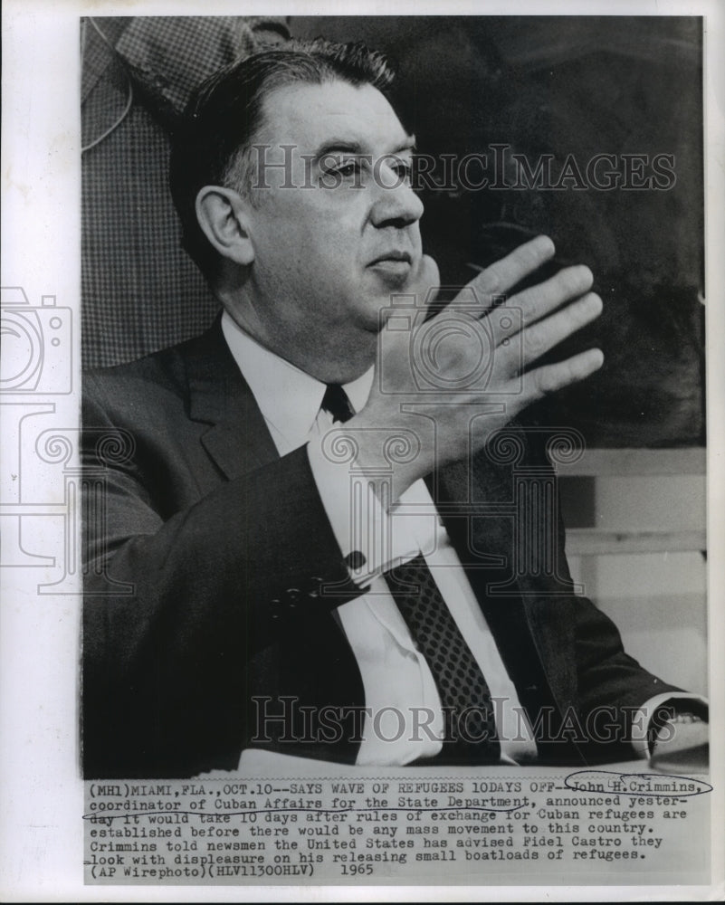 1965 John H., Crimmins, coordinator of Cuban Affairs for State Dept. - Historic Images