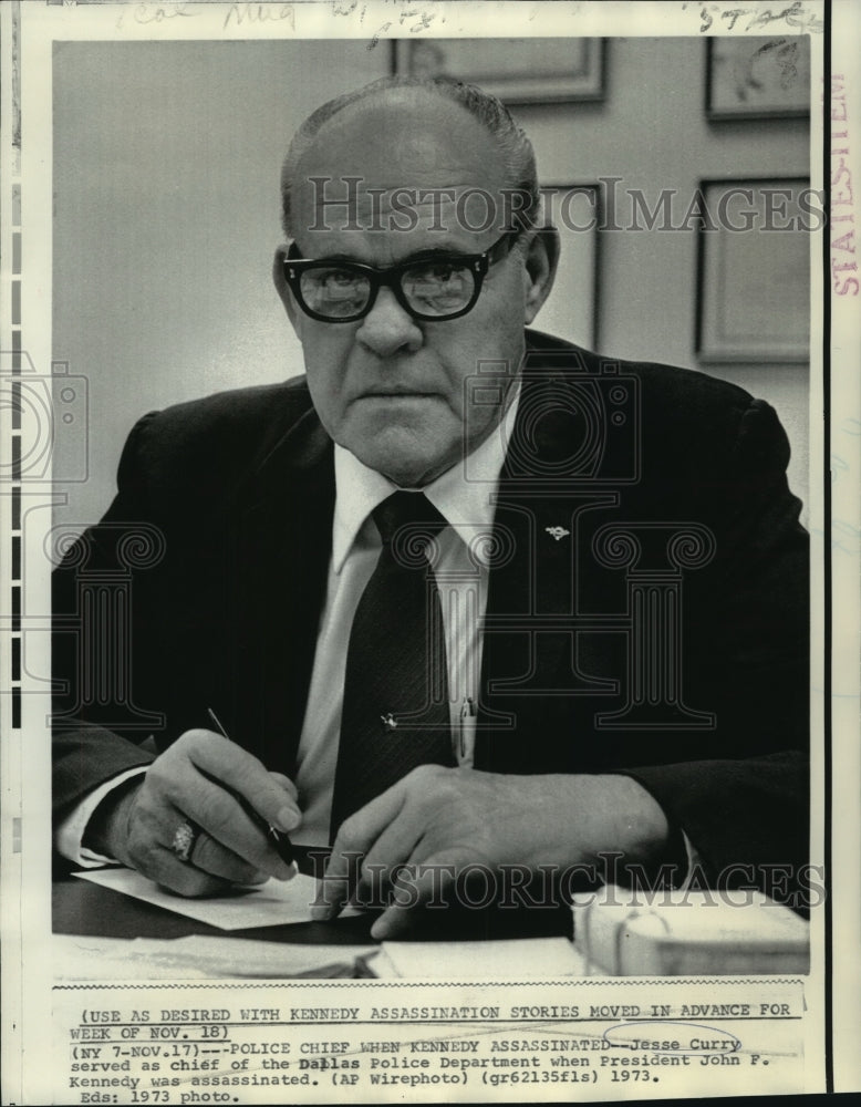 1973 Press Photo Jesse Curry served as chief of the Dallas Police Department-Historic Images