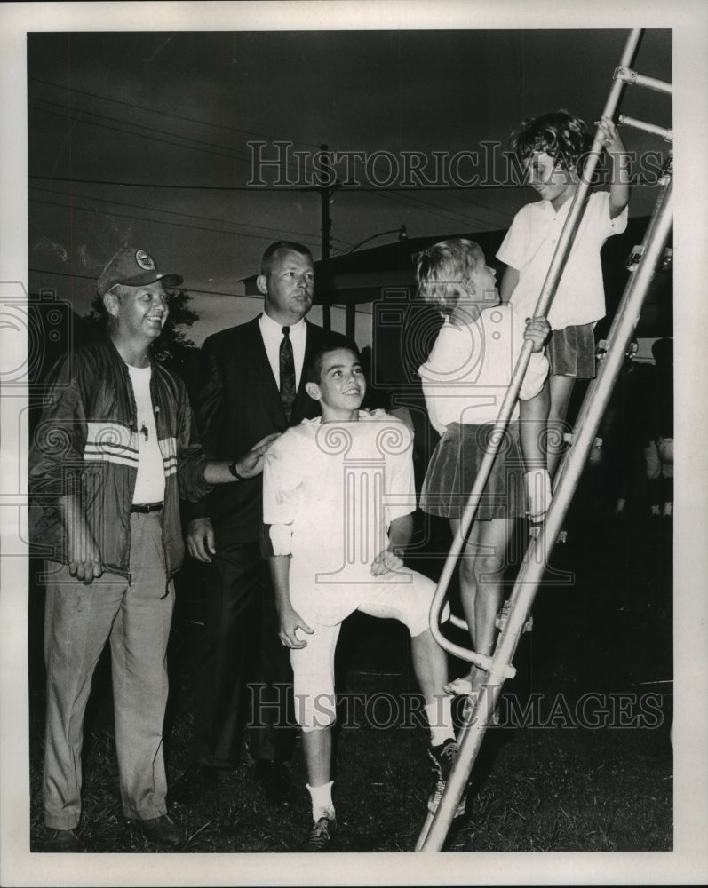 1967 Bob Sage, Robert Angle with John Nigro at the playground - Historic Images