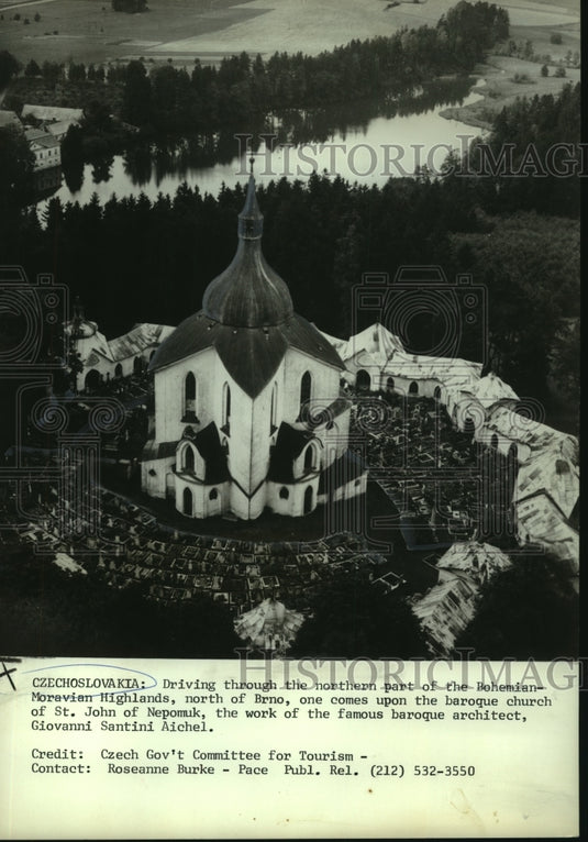 1972 Press Photo Baroque church of St. John of Nepomuk in Czechoslovakia - Historic Images