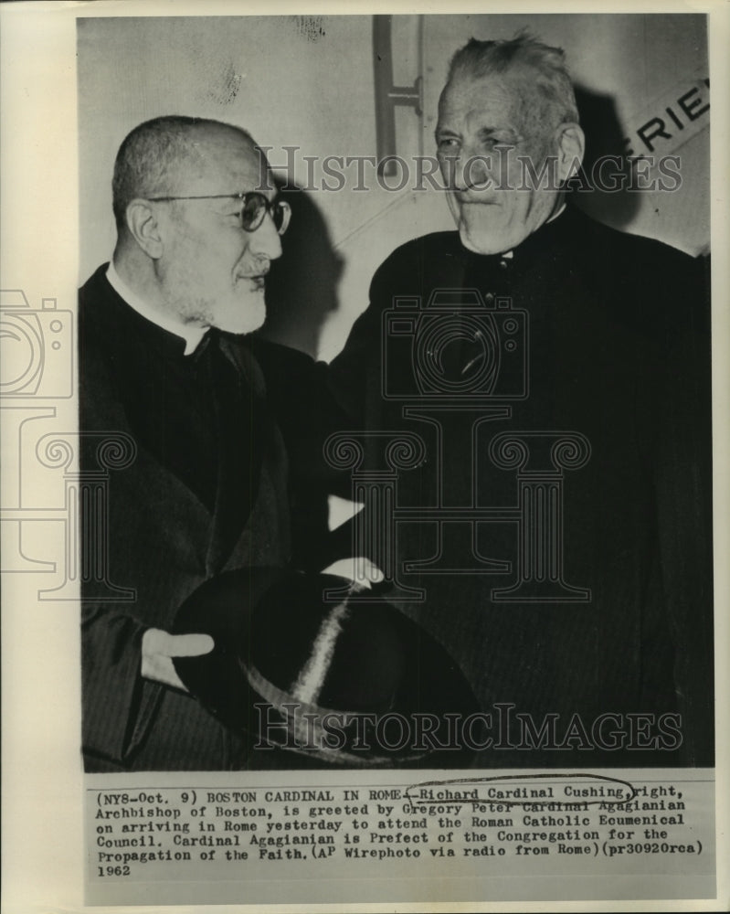 1962 Press Photo Richard Cardinal Cushing with Gregory Peter Cardinal Agagianian - Historic Images