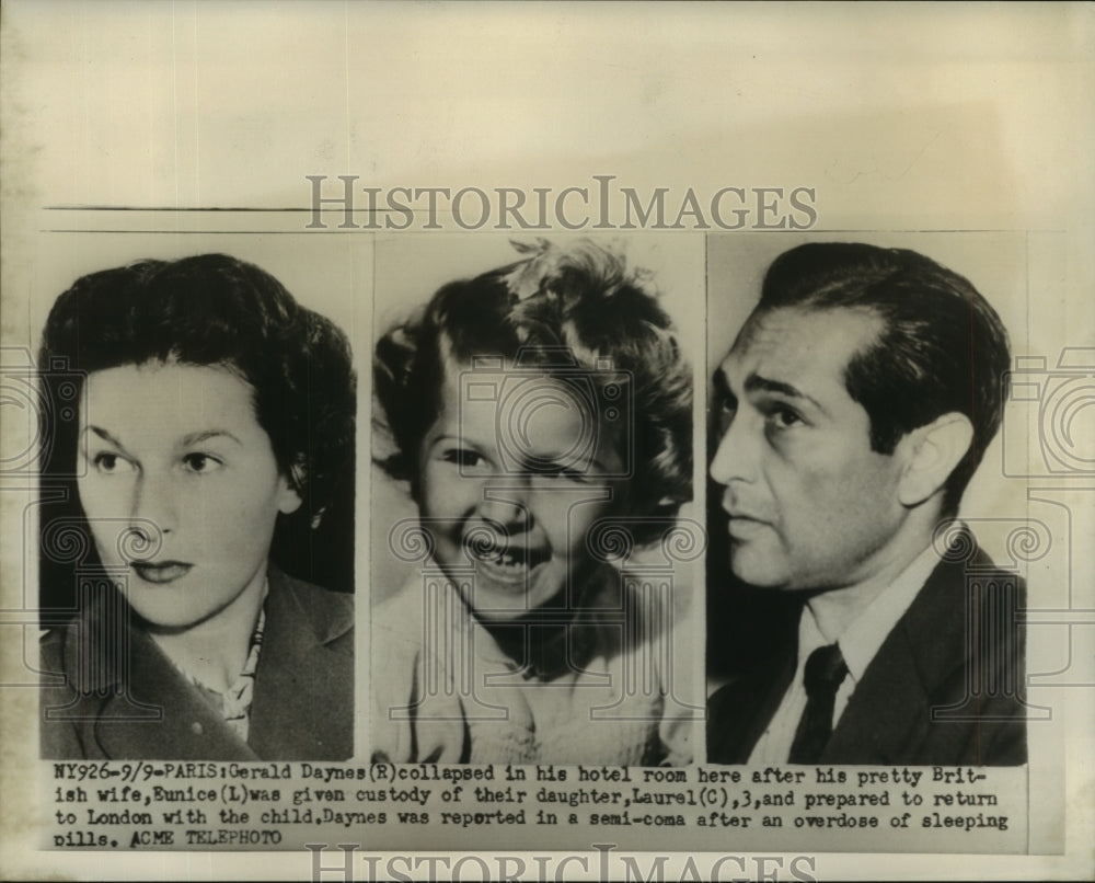 1950 Press Photo Gerald Daynes in custody battle with his British wife Eunice-Historic Images