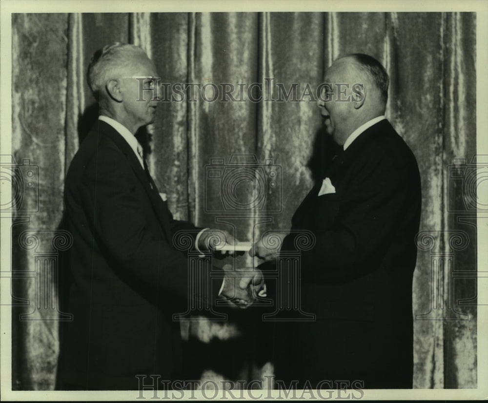 1963 Press Photo Louis Baptiste Daray receives Gold Pass Award at Ceremony - Historic Images