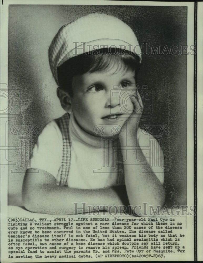 1967 4 year-old Paul Cyr, a valiant survivor of rare Gaucher disease - Historic Images