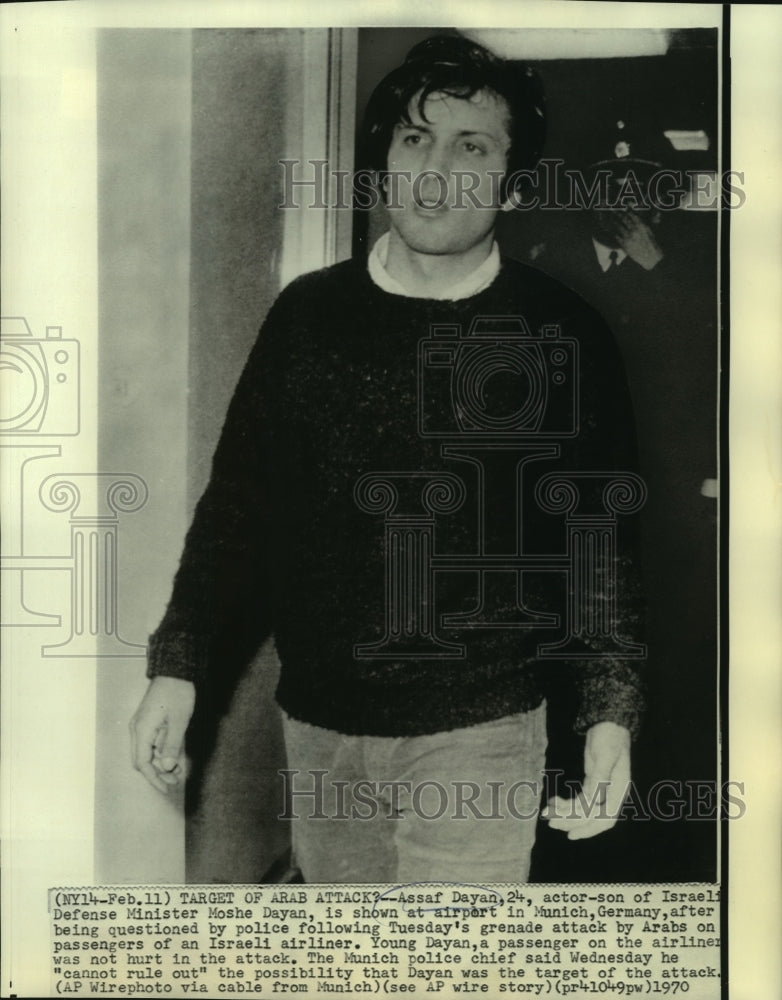 1970 Press Photo Assaf Dayan, son of Israeli Defense Minister in Munich Germany - Historic Images