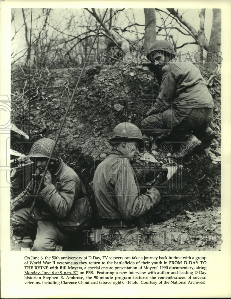 Press Photo Scene at &quot;From D-Day to The Rhine with Bill Moyers&quot; on PBS - Historic Images