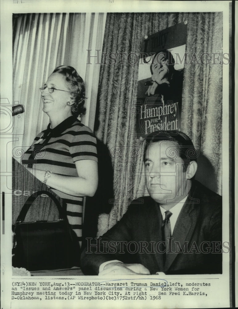 1968 Press Photo Margaret Truman Daniel moderates &quot;Issue and Answers&quot; discussion - Historic Images