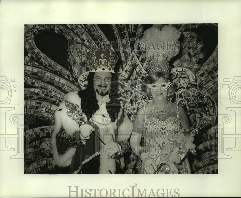 1967 Press Photo Mardi Gras Monarchs with King Christopher Darrell and queen - Historic Images