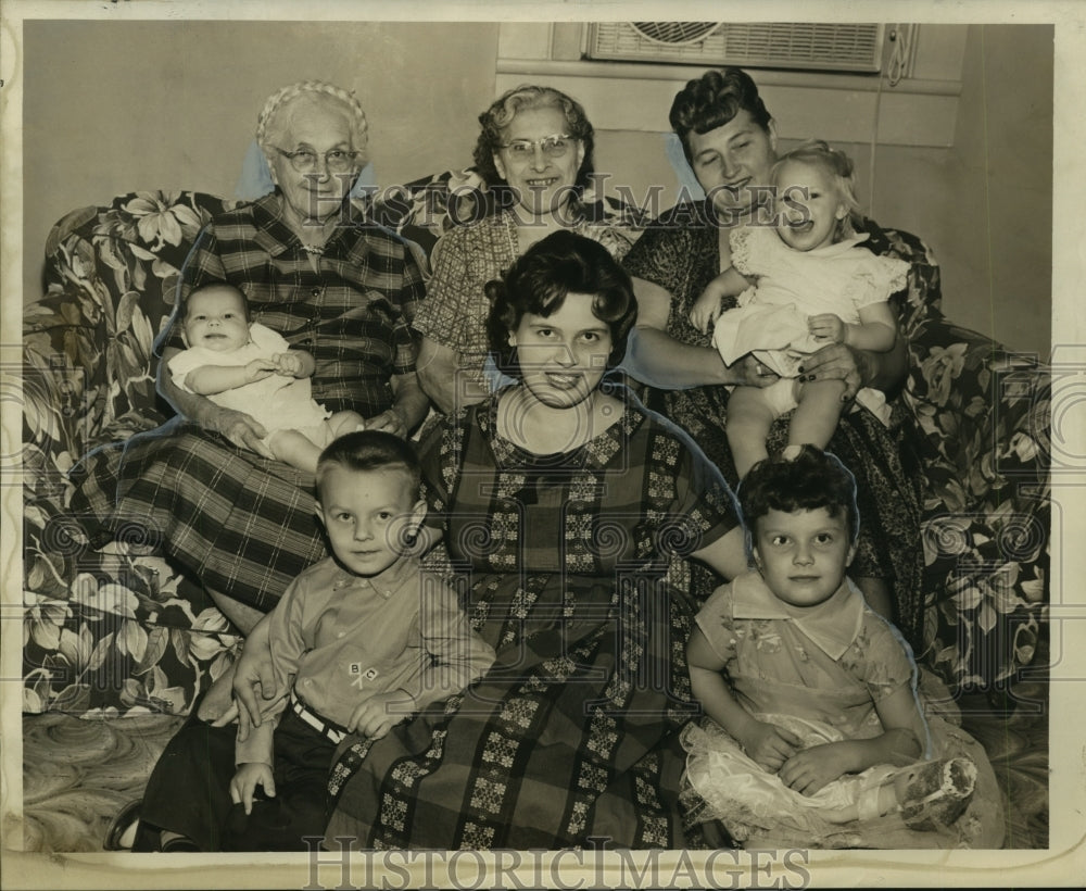 1959 Five generations of the family of Mrs. Joseph Daroca - Historic Images