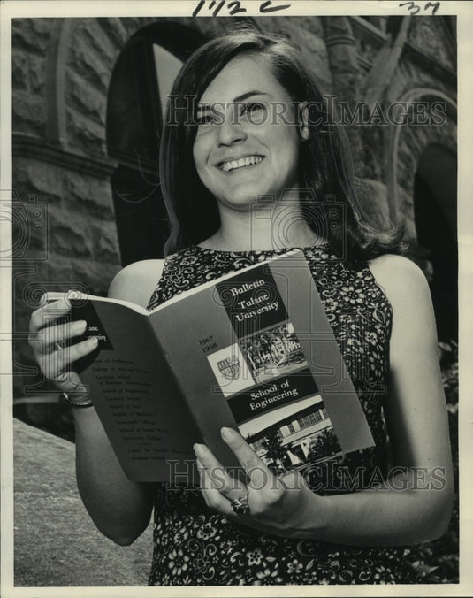 1967 Press Photo Joan Ellen Dauterive, Tulane University Engineering Student - Historic Images